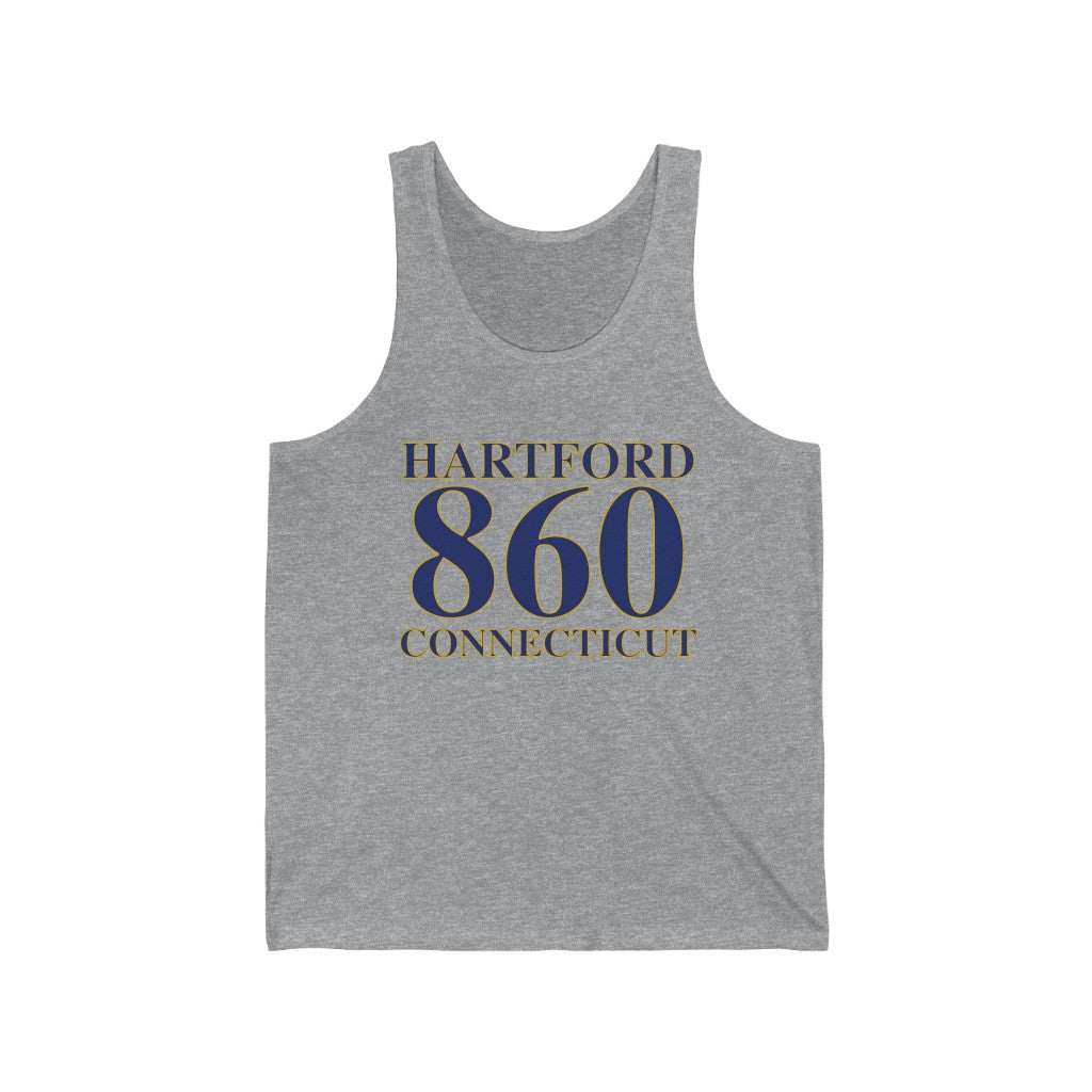 Hartford 860 Connecticut Unisex Jersey Tank 860 Hartford Collection. Inspired by the Connecticut flag and the 860! Show off for your pride for Connecticut and Hartford!   Proceeds of this collection go to help build Finding Connecticut’s website and brand. • Free USA shipping   Click here to go to our home page  