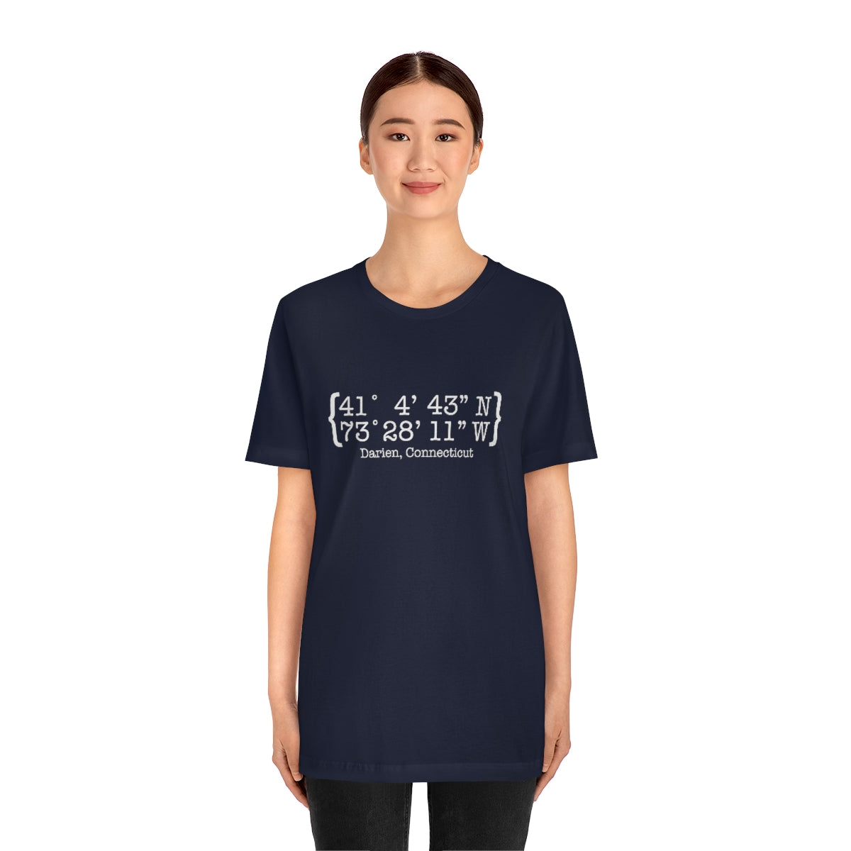 Darien Coordinates Unisex Jersey Short Sleeve Tee