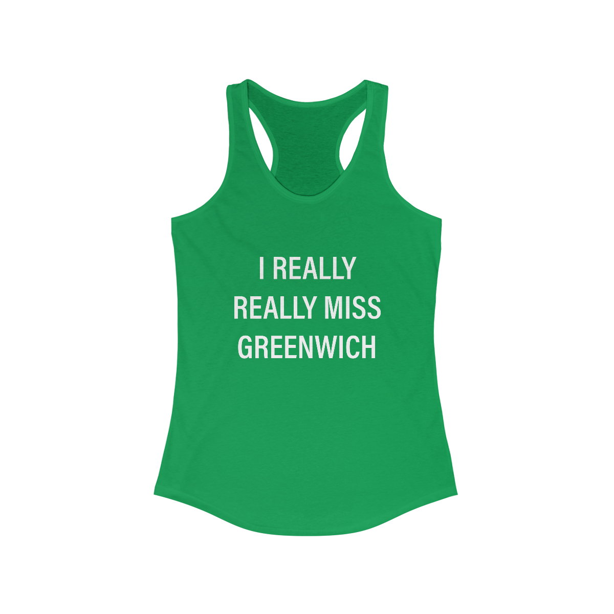 I Really Really Miss Greenwich Women's Ideal Racerback Tank