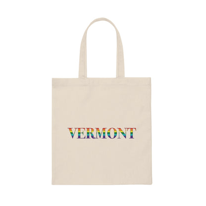 Vermont Rainbow Canvas Tote Bag