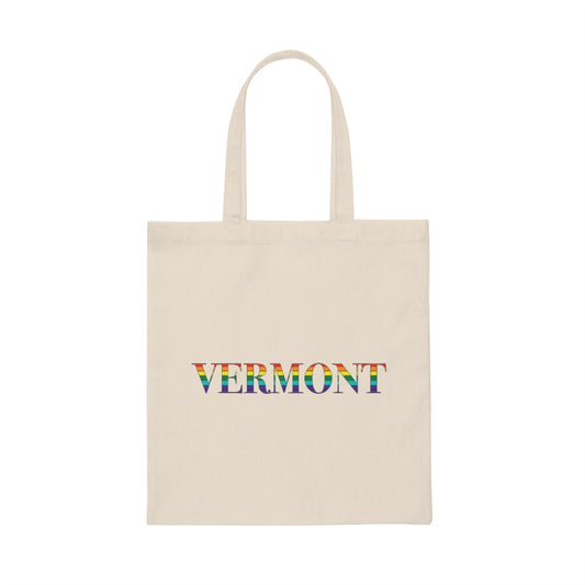 Vermont Rainbow Canvas Tote Bag