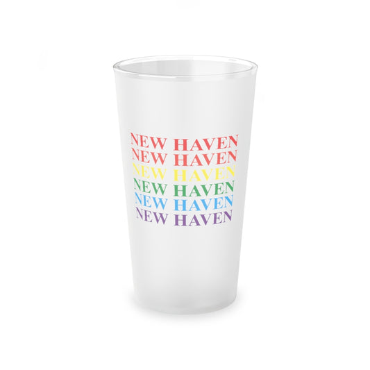 New Haven Pride Frosted Pint Glass, 16oz