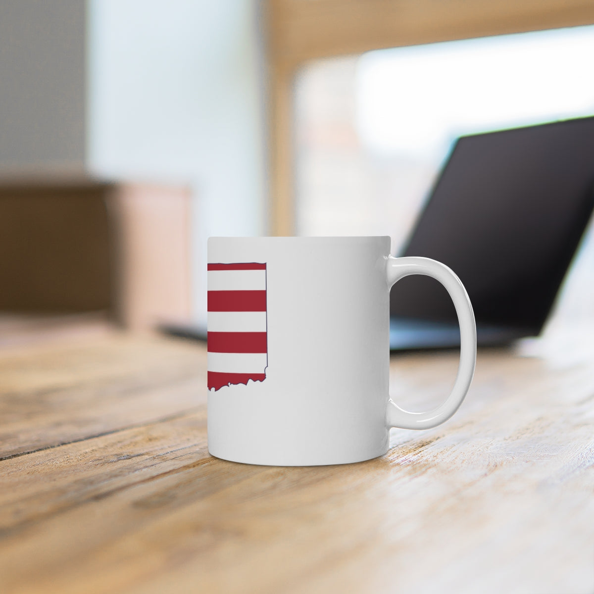 Connecticut American Flag  White Ceramic Mug