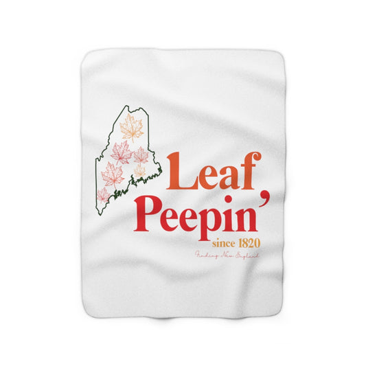 Leaf Peepin' Maine  Sherpa Fleece Blanket