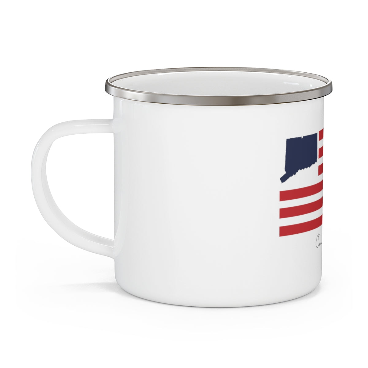 Connecticut Flag Enamel Camping Mug