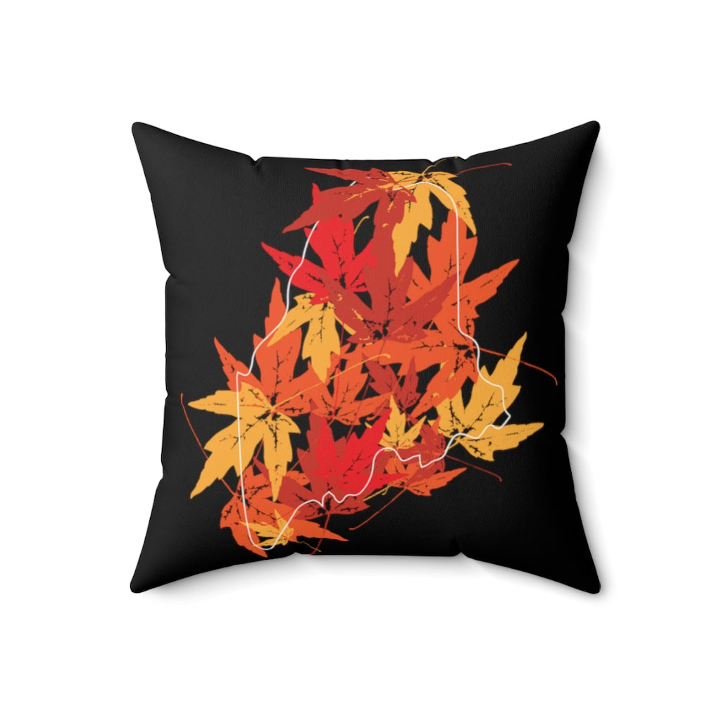 Maine Leaves Spun Polyester Square Pillow