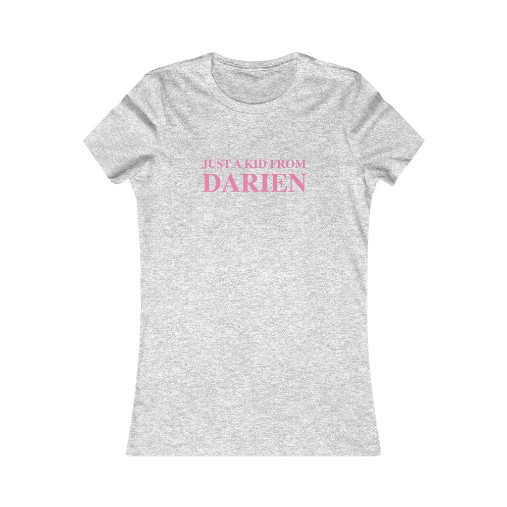 just a kid from darien connecticut womens tee shirt