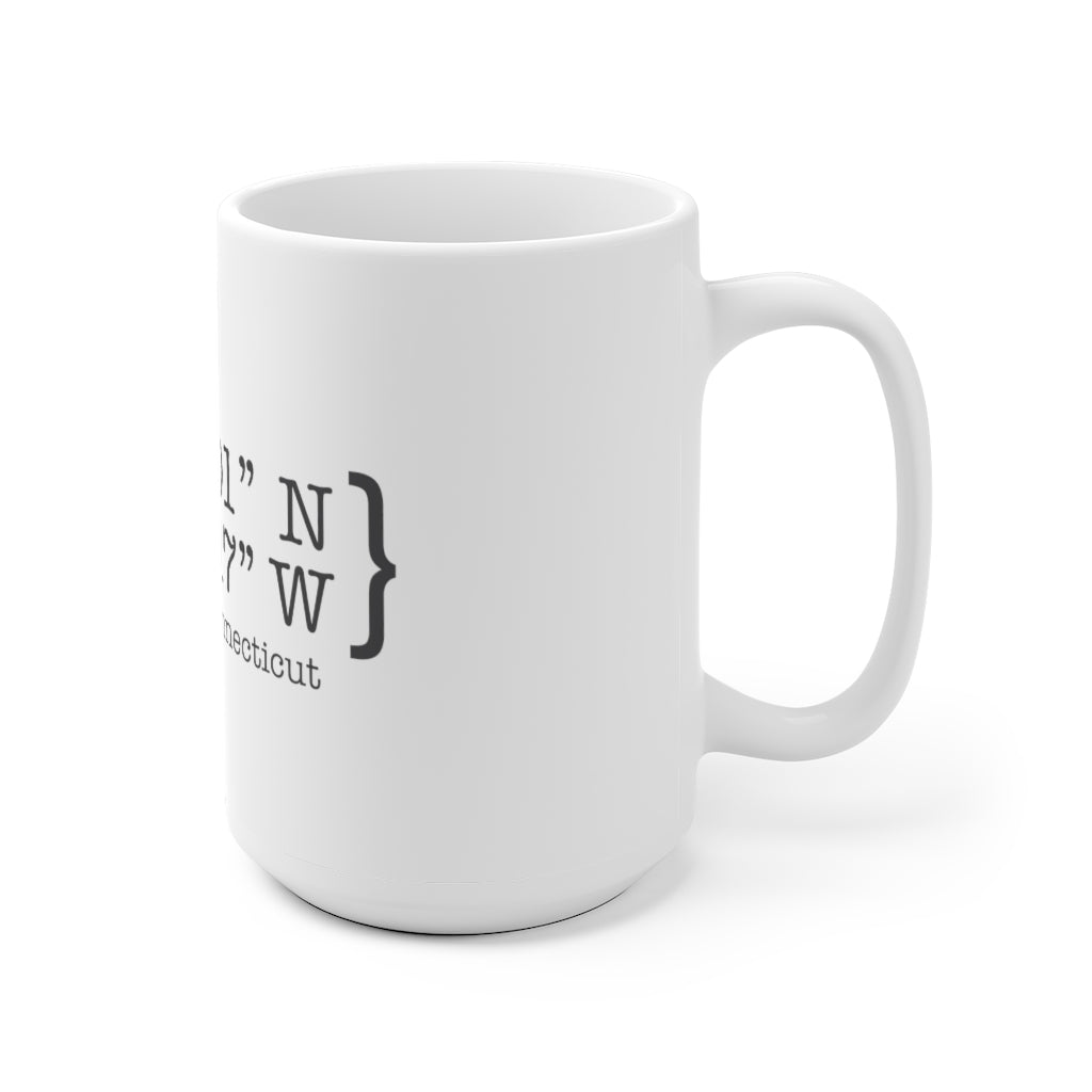 Bridgeport Coordinates White Ceramic Mug