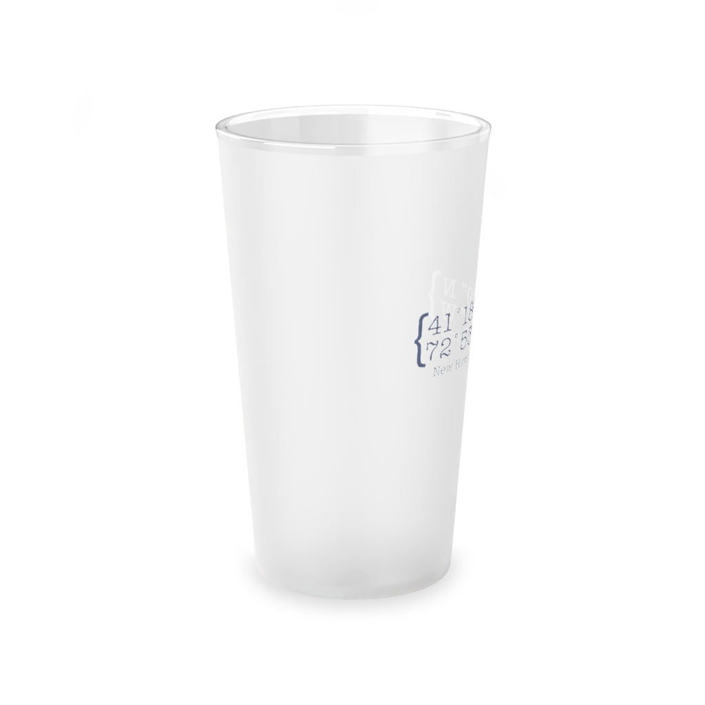 New Haven Coordinates Frosted Pint Glass, 16oz