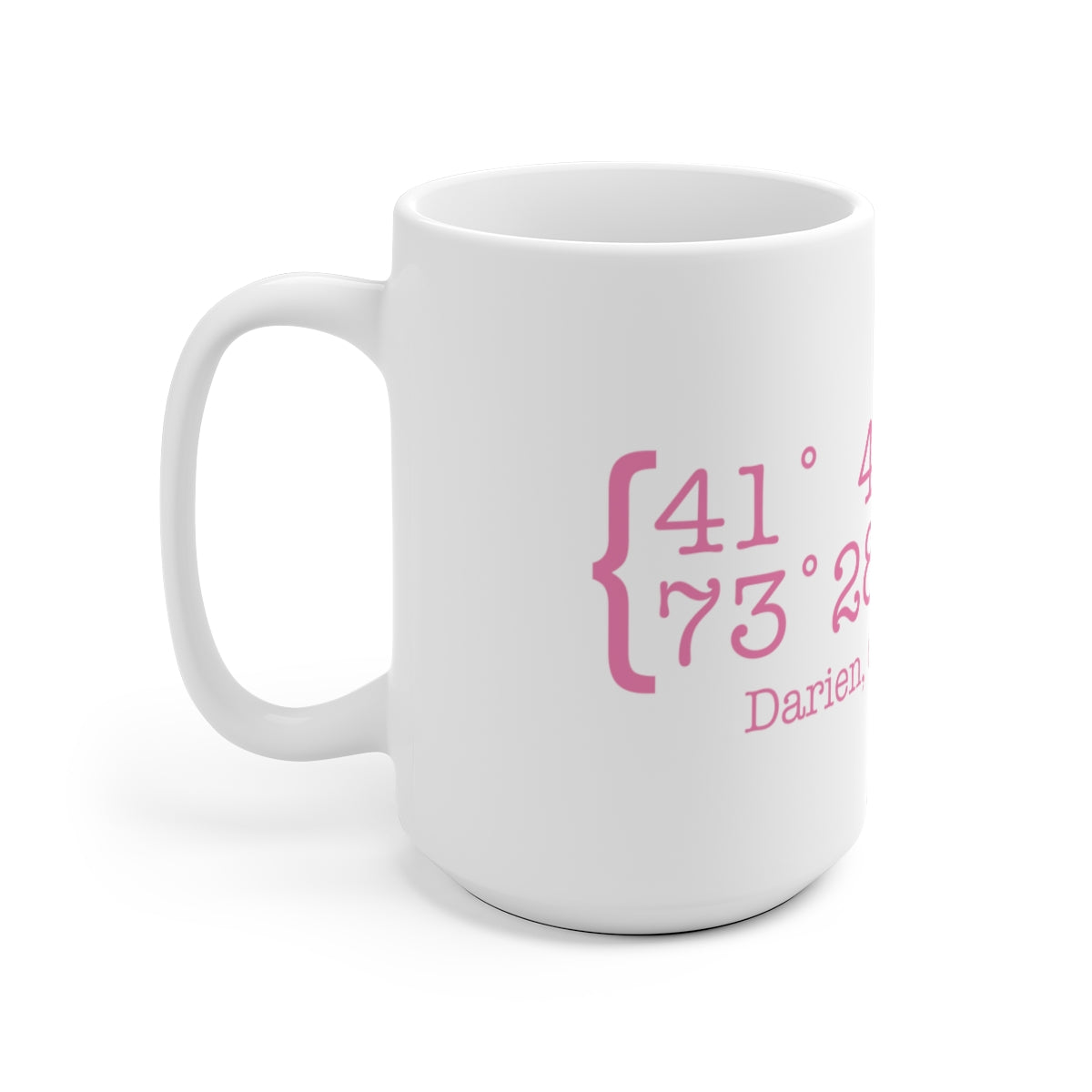 Darien Coordinates White Ceramic Mug