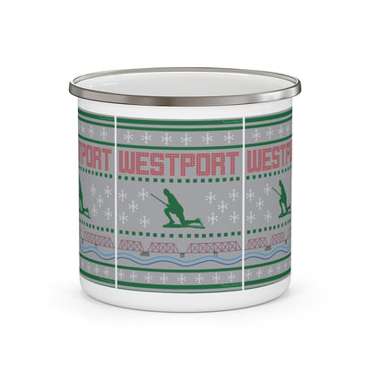 westport ct / connecticut ugly christmas sweater camping mug 