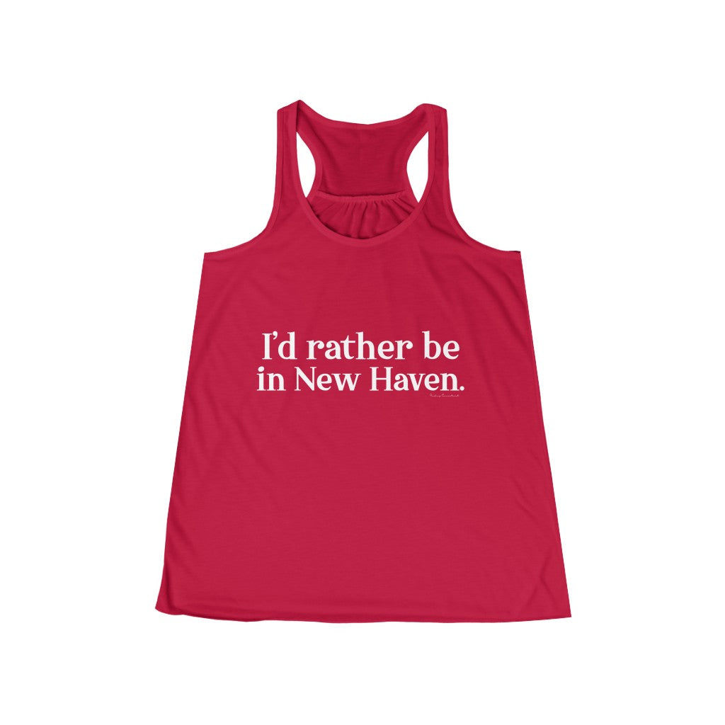 I'd Rather Be in New Haven Women's Flowy Racerback Tank