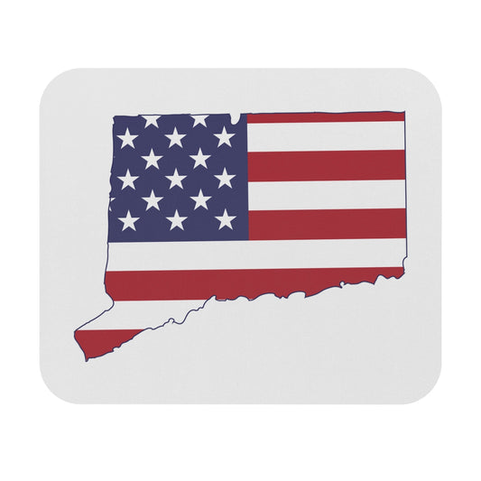 Connecticut american flag mouse pad