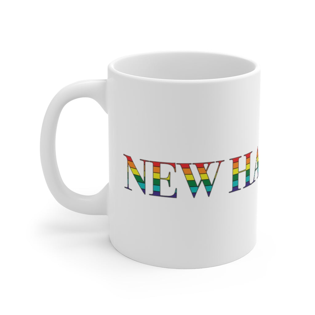 New Hampshire Rainbow White Ceramic Mug