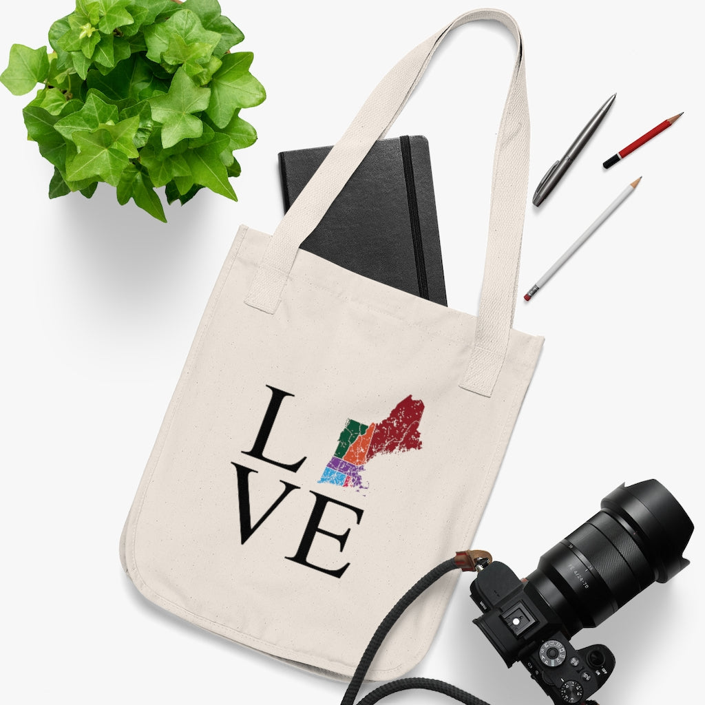 New England Love Organic Canvas Tote Bag