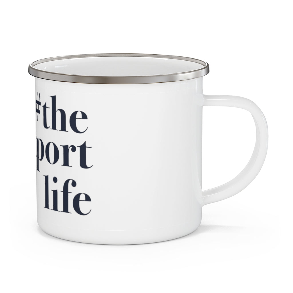  #thewestportlife Enamel Camping Mug   Do you live the #thewestportlife? Living the #thewestportlife is a lifestyle and proudly show it off the world that your beach of choice is Compo Beach and you support the local lifestyle.  Free USA shipping on all products.  Proceeds of this collection goes to help grow Finding Westport and Finding Connecticut’s brand.