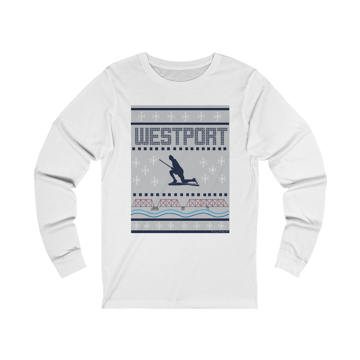 Westport Ugly Holiday Blue / White  Unisex Jersey Long Sleeve Tee