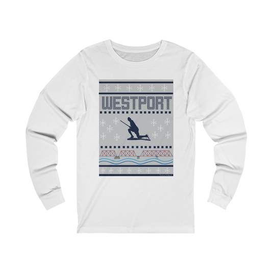 Westport Ugly Holiday Blue / White  Unisex Jersey Long Sleeve Tee