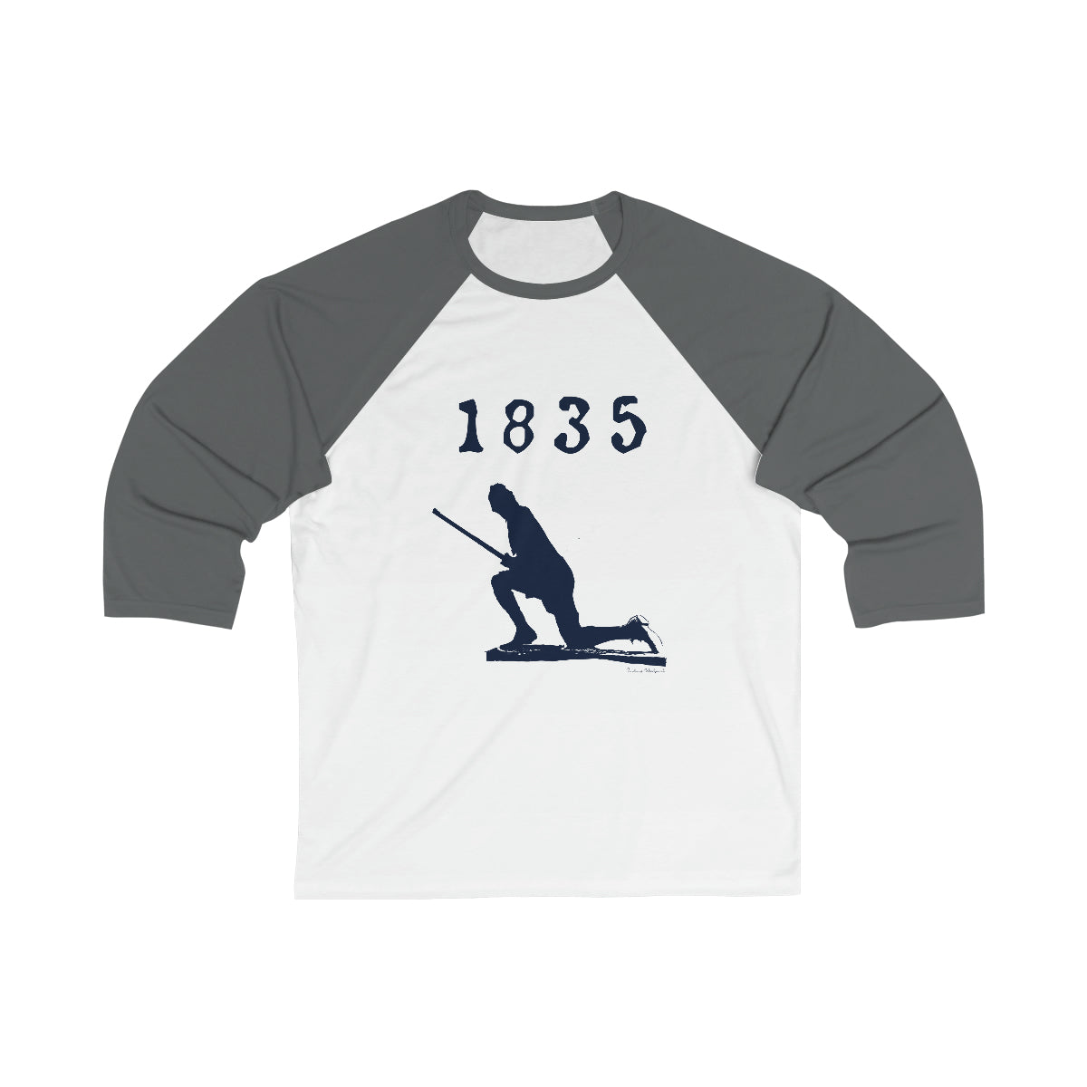 1835 Westport - Large Minuteman Unisex 3\4 Sleeve Baseball Tee