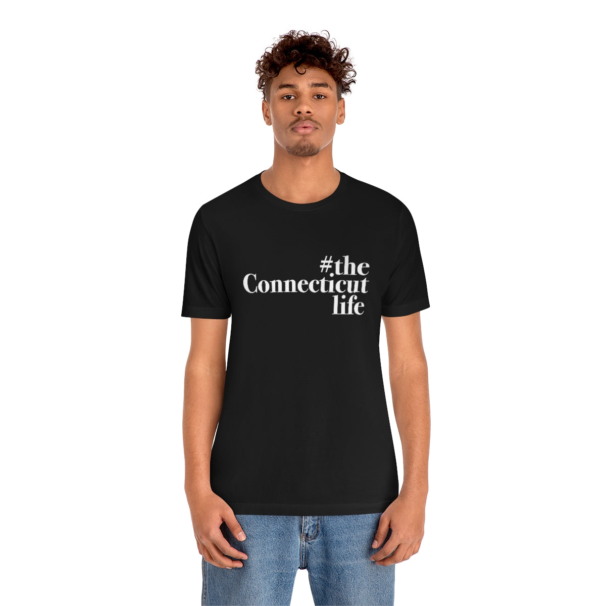 #theconnecticutlife Unisex Jersey Short Sleeve Tee - White Font