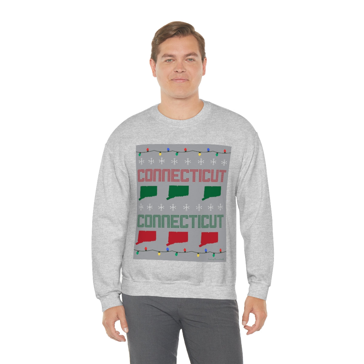 Connecticut Ugly Holiday Unisex Heavy Blend™ Crewneck Sweatshirt