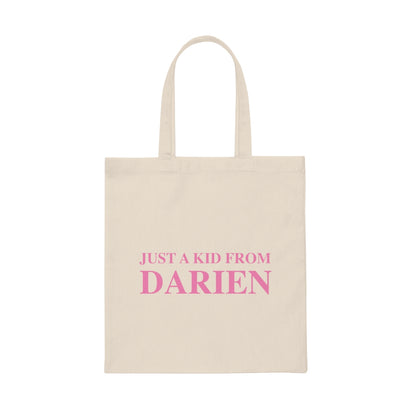 just a kid from Darien tote bag