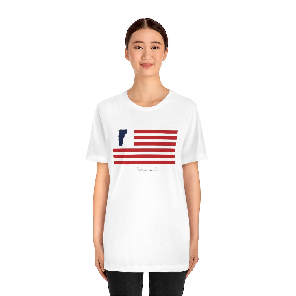 Vermont American Flag collection has tee shirts, mugs, reusable bags, and other apparel and gifts. All proceeds goes to help build the Finding New England brand and get our website up and going. Free shipping on all products. 