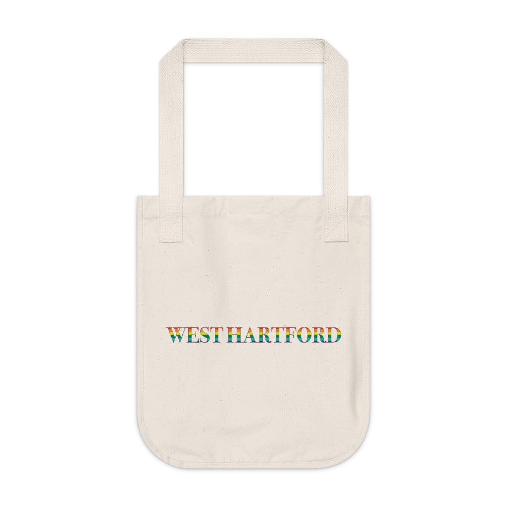 West Hartford Rainbow reusable tote bag.  West Hartford Connecticut tee shirts, hoodies sweatshirts, mugs, other apparel, home gifts, and souvenirs.  10% of the Proceeds of this collection will be donated to a Connecticut LGBTQ organization. Free USA shipping. 