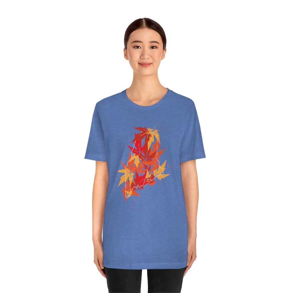 Maine Leaves Unisex Jersey Short Sleeve Tee