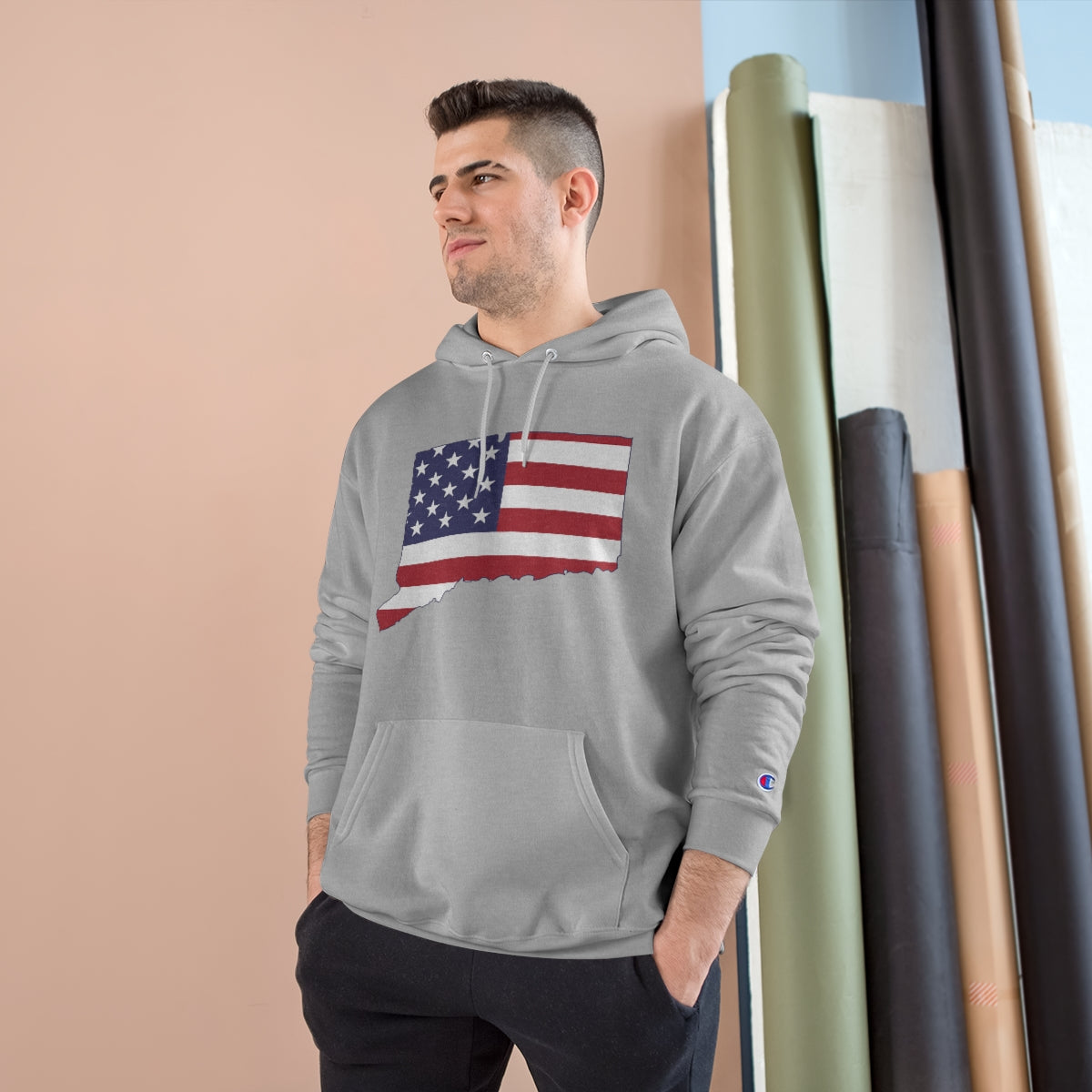 Connecticut American Flag Champion Hoodie