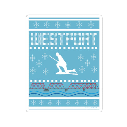 westport ct / connecticut ugly christmas sweater sticker