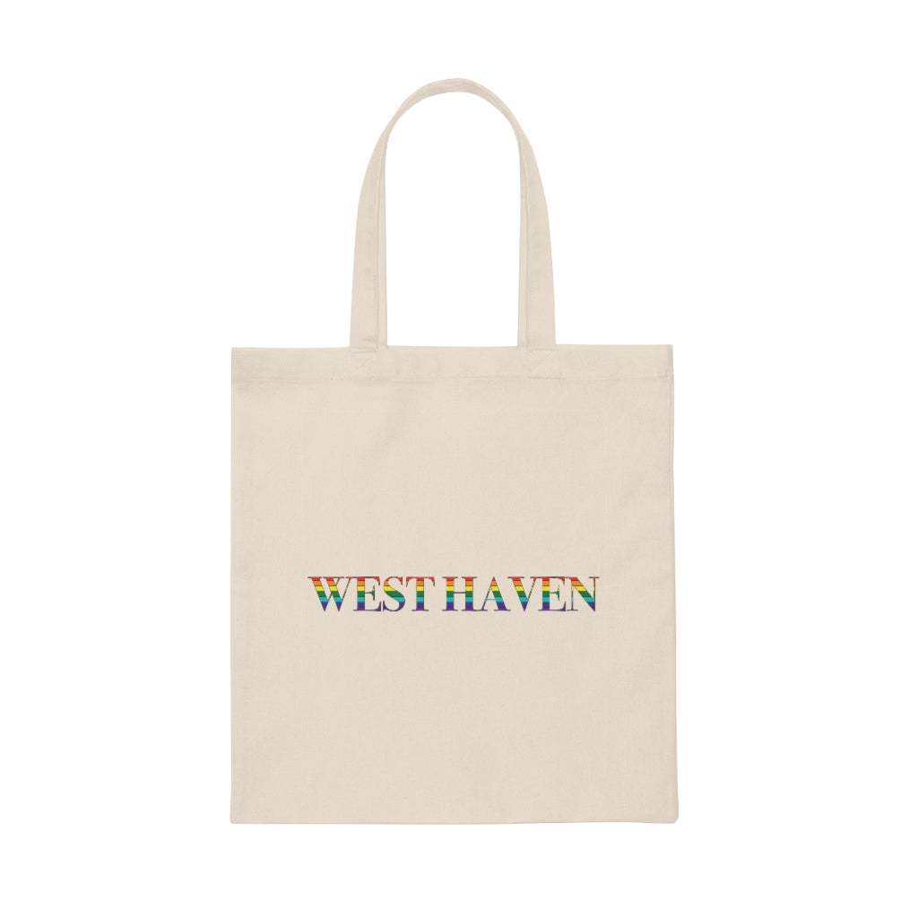 West Haven Rainbow Canvas Tote Bag