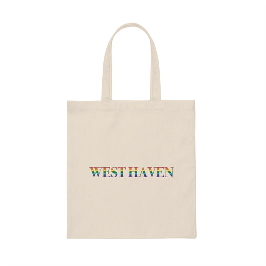 West Haven Rainbow Canvas Tote Bag