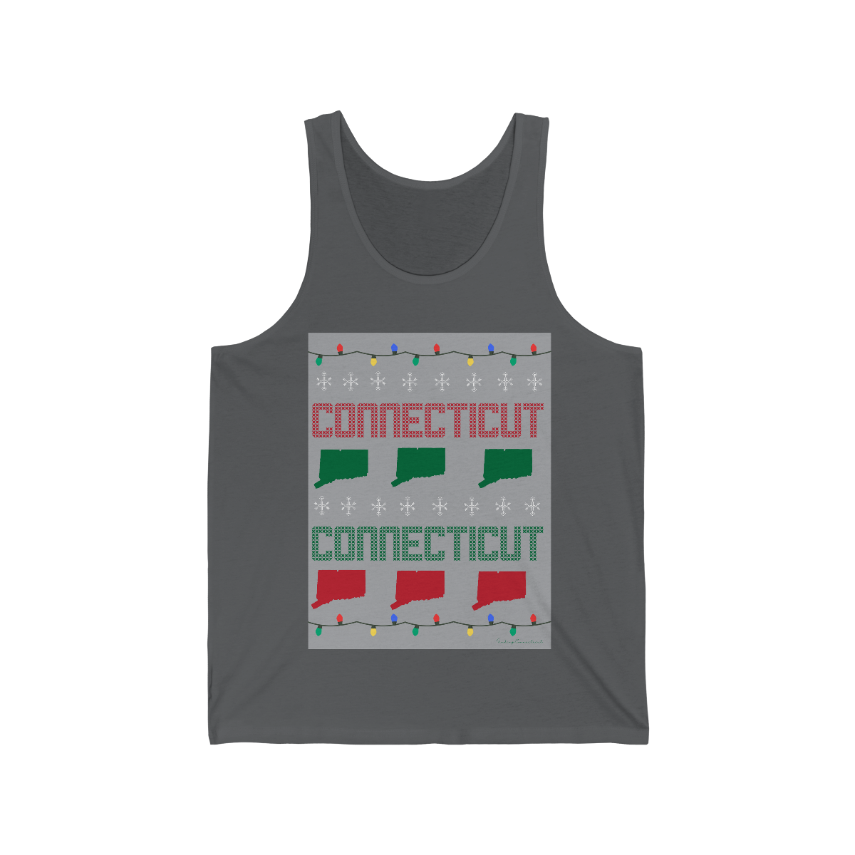 connecticut ugly holiday unisex tank top 