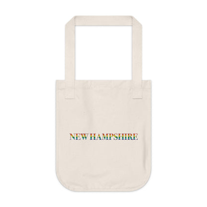 New Hampshire Rainbow Organic Canvas Tote Bag