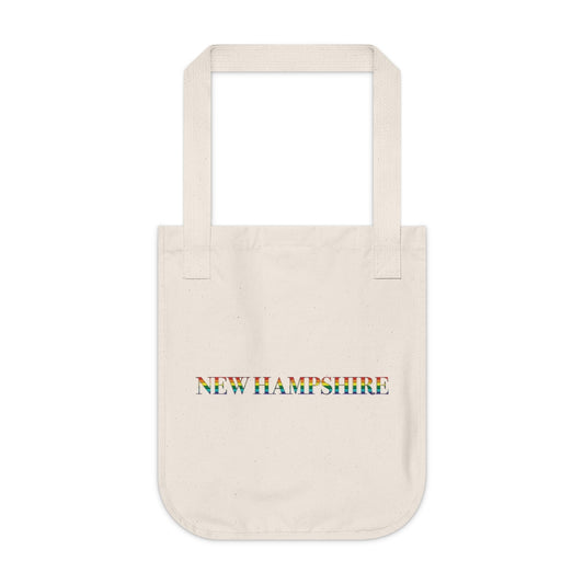 New Hampshire Rainbow Organic Canvas Tote Bag