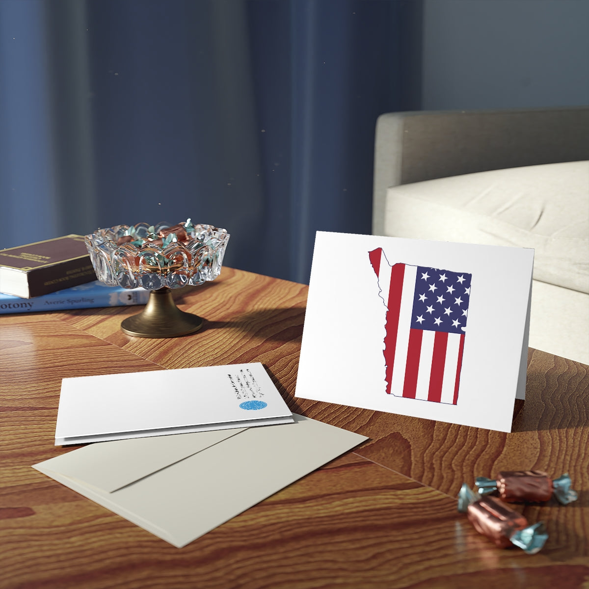 Connecticut American Flag Greeting Cards (8, 16, and 24 pcs)