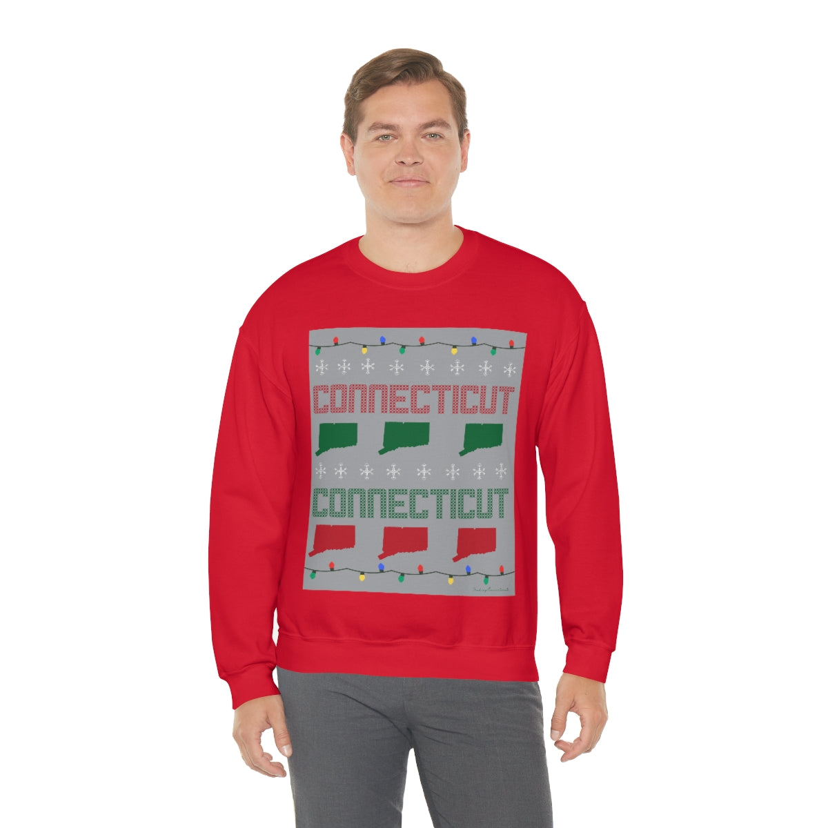 Connecticut Ugly Holiday Unisex Heavy Blend™ Crewneck Sweatshirt