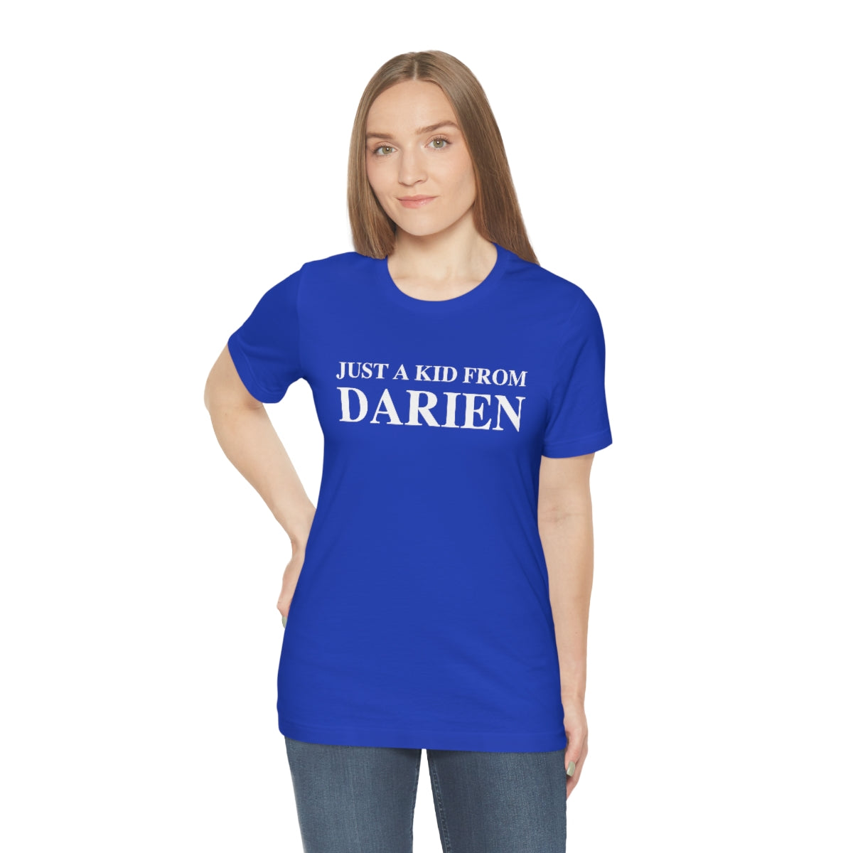 Just a kid from Darien Unisex Jersey Short Sleeve Tee