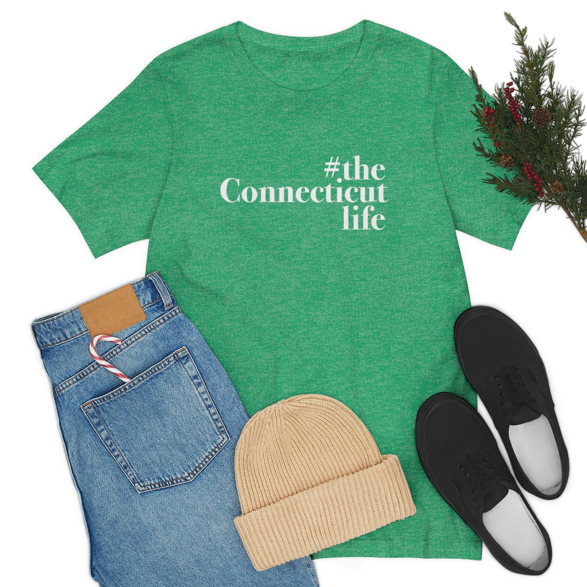 #theconnecticutlife Unisex Jersey Short Sleeve Tee - White Font