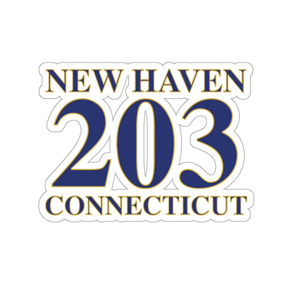 New Haven 203  Connecticut Kiss-Cut Stickers New Haven 203 Collection. Inspired by the Connecticut flag and the 203! Show off for your pride for Connecticut and Hartford!   Proceeds of this collection go to help build Finding Connecticut’s website and brand. • Free USA shipping   Click here to go to our home page 