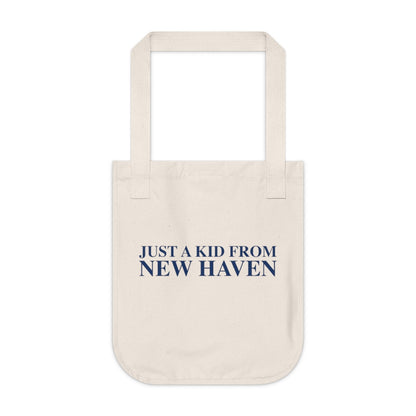 Just a kid from New Haven Organic Canvas Tote Bag