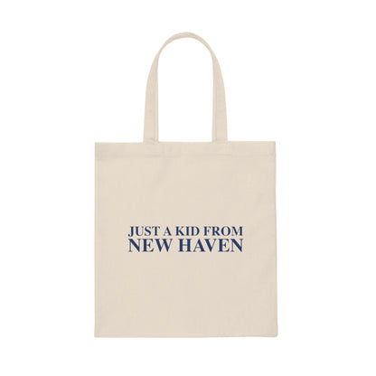 Just a kid from New Haven Canvas Tote Bag