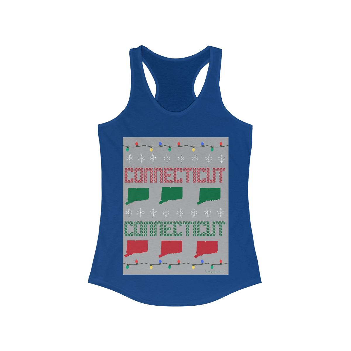 connecticut ugly christmas womens tank top 