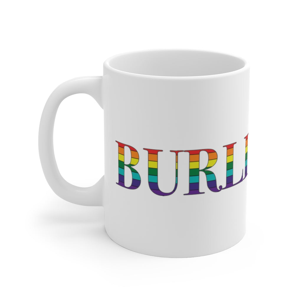 Burlington Rainbow White Ceramic Mug