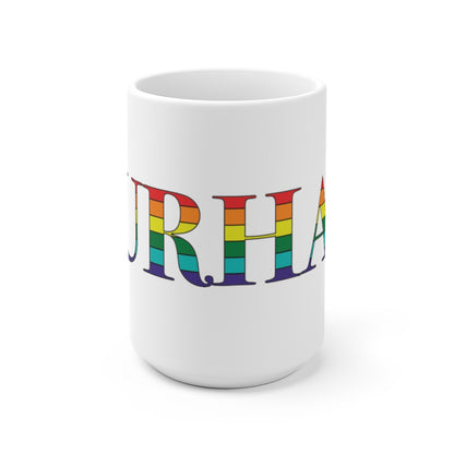 Durham Rainbow White Ceramic Mug