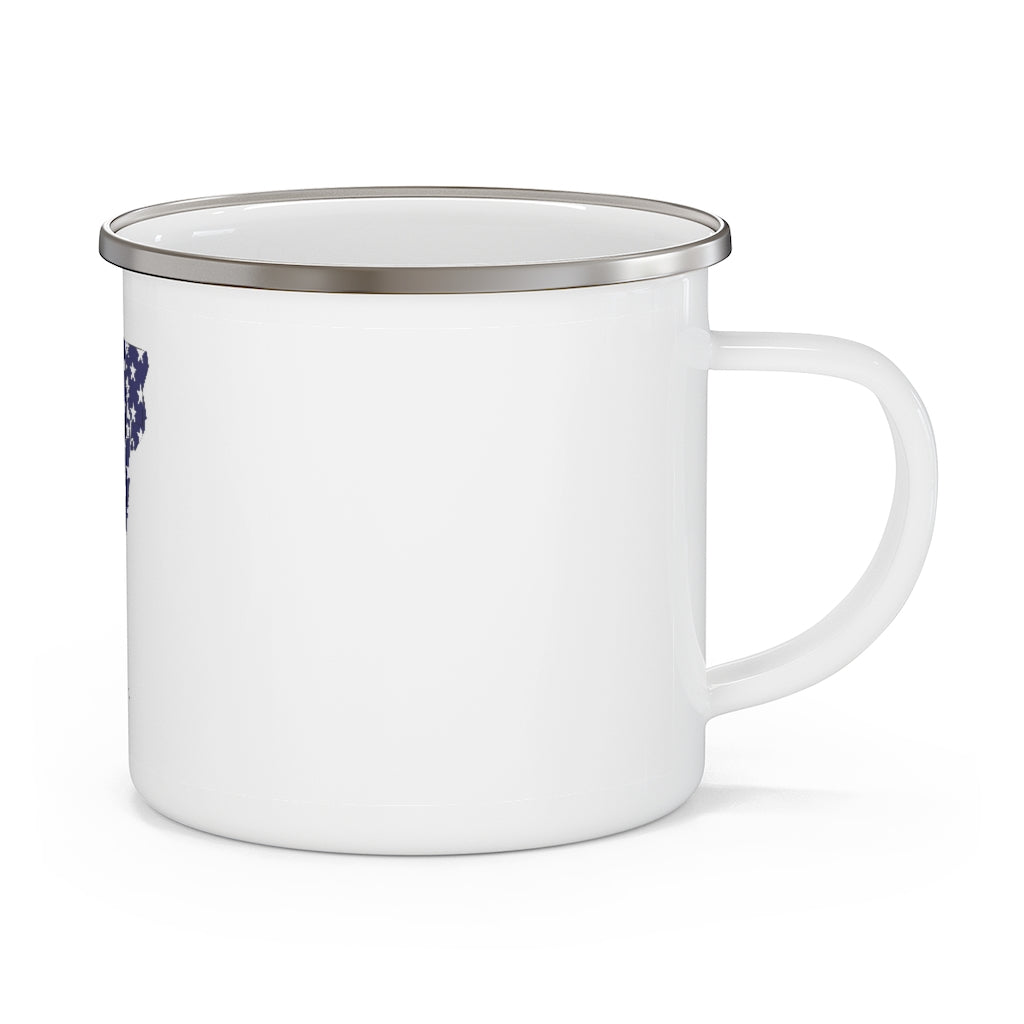 Vermont American Flag Enamel Camping Mug