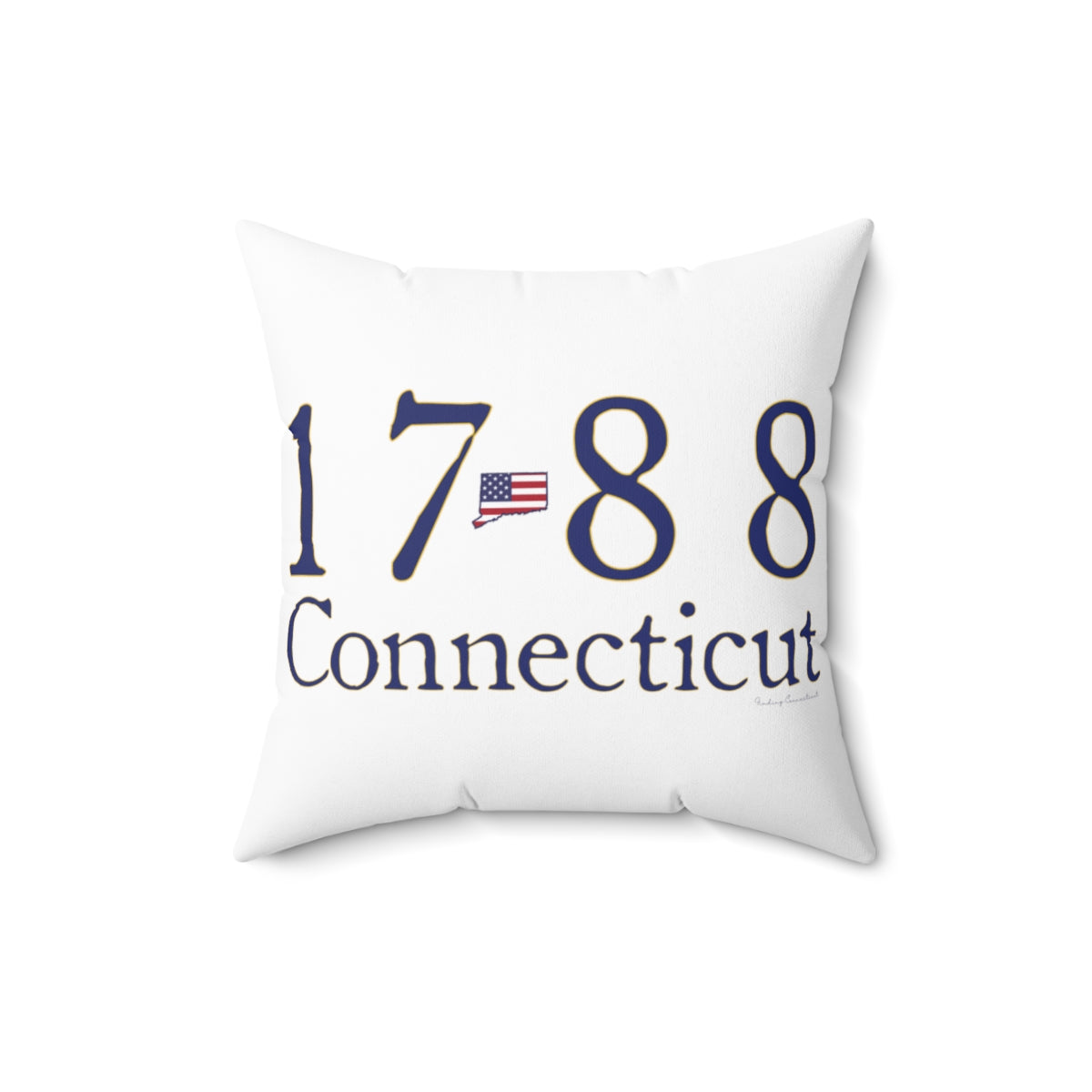 1788 Connecticut American Flag Spun Polyester Square Pillow