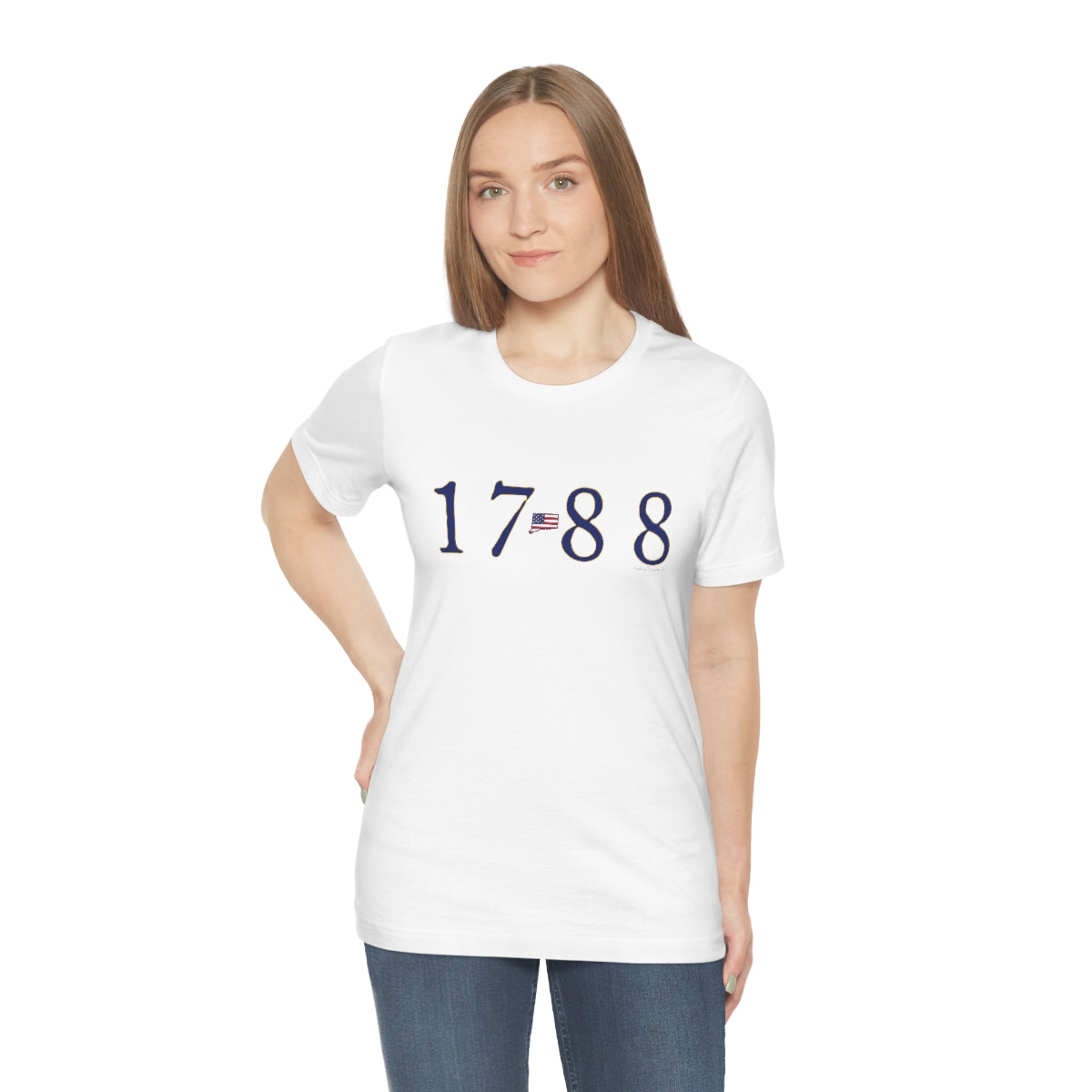 1788 Connecticut - Blue Unisex Jersey Short Sleeve Tee