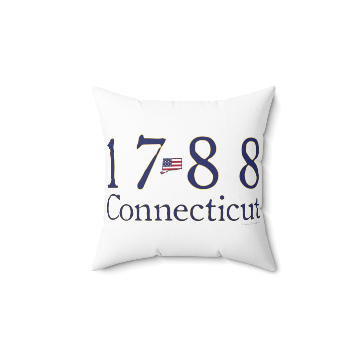 1788 Connecticut American Flag Spun Polyester Square Pillow